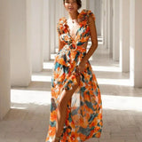 Floral Ruffle Maxi Dress