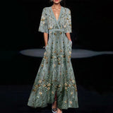 Floral V-Neck Maxi Dress