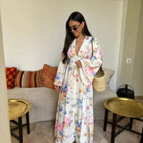 Floral Kimono Maxi Dress