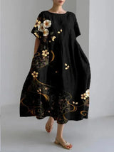 Black with gold flowers