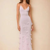 Floral Appliqué Maxi Dress