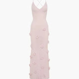 Floral Appliqué Maxi Dress