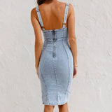 Denim Bodycon Midi Dress