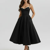 Sweetheart Neck Midi Dress
