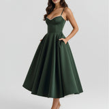 Sweetheart Neck Midi Dress