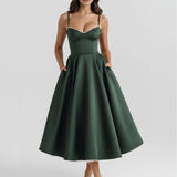 Sweetheart Neck Midi Dress
