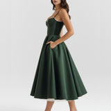 Sweetheart Neck Midi Dress