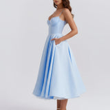 Sweetheart Neck Midi Dress