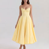 Sweetheart Neck Midi Dress