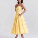 Sweetheart Neck Midi Dress