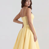 Sweetheart Neck Midi Dress