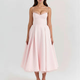 Sweetheart Neck Midi Dress