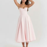 Sweetheart Neck Midi Dress