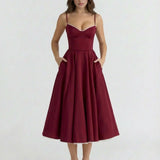 Sweetheart Neck Midi Dress