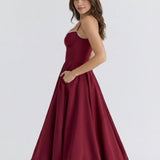 Sweetheart Neck Midi Dress