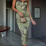 Floral Strapless Midi Dress