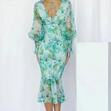 Floral V-Neck Midi Dress