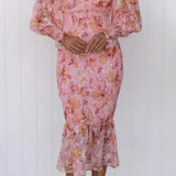 Floral V-Neck Midi Dress