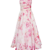 Floral Strapless Midi Dress