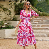 Floral Flutter Sleeve Midi Dress