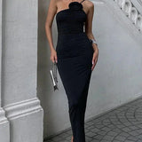 One-Shoulder Bodycon Midi Dress