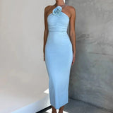 One-Shoulder Bodycon Midi Dress