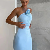 One-Shoulder Bodycon Midi Dress