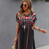 Bohemian Embroidered Swing Dress