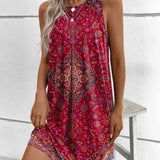 Bohemian Sleeveless Shift Dress