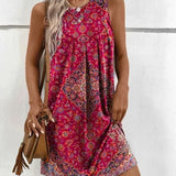 Bohemian Sleeveless Shift Dress