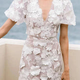 Floral Puff Sleeve Mini Dress