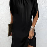 Sleeveless Draped Shift Dress