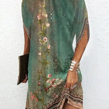 Sleeveless Draped Shift Dress