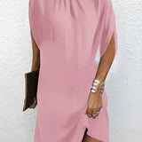 Sleeveless Draped Shift Dress