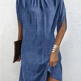 Sleeveless Draped Shift Dress