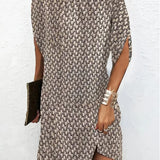 Sleeveless Draped Shift Dress