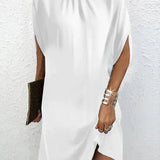 Sleeveless Draped Shift Dress