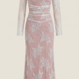 Women's Floral Mesh Maxi Dress
