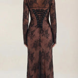 Women's Floral Mesh Maxi Dress