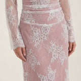 Women's Floral Mesh Maxi Dress