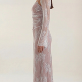 Women's Floral Mesh Maxi Dress