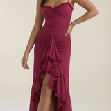Women's Ruffle Hem Slip Maxi Dress