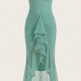 Women's Ruffle Hem Slip Maxi Dress