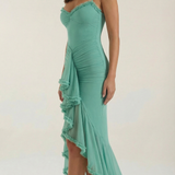 Women's Ruffle Hem Slip Maxi Dress