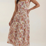 Women's Floral Sleeveless Midi Dress