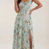 Women's Floral Sleeveless Midi Dress