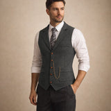 Men's Classic Tweed Waistcoat for Layering