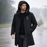 Men's Long Hooded Waterproof Windproof Rain Jacket
