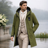 Men's Long Hooded Waterproof Windproof Rain Jacket
