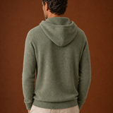 Men's Long Sleeve Hooded Knit Drawstring Sweater